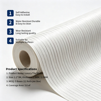 Autocollant mural en bois blanc marbré de luxe, papier peint adhésif XPE/EPE/IXPE, imperméable, support solide, décoratif pour mur