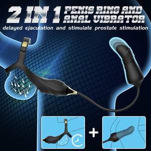 Anale vibrator voor prostaatstimulatie, masturbatie, penisring met anale plug voor vertraagde ejaculatie, seksspeeltjes voor volwassenen - Product Image 2