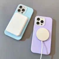 Coque magnétique de luxe effet gelée pour iPhone 15 14 13 12 11 Pro Max Plus, compatible charge sans fil, finition mate, protection intégrale