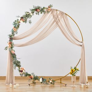 Q7 Chiffon Hochzeitsbogen-Drapierung Champagner Outdoor Kirchenzeremonie Hintergrund Geburtstagsdekoration Rosen-Party Stoffdrapierung - Product Image 5