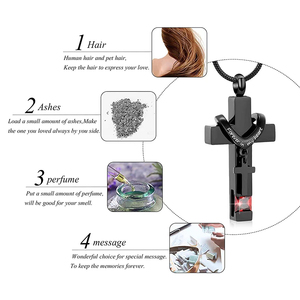 Mãi mãi trong trái tim tôi cá nhân đôi chéo urn Mặt dây chuyền thép không gỉ hỏa Táng đồ trang sức với Birthstone tro lưu niệm - Product Image 5