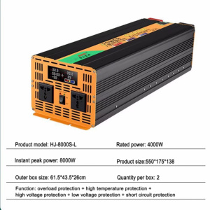 Alimentation électrique pour véhicule à onde sinusoïdale simple 4000W pour climatiseur domestique, cuisinière à induction, moteur HJ-8000S-L Pha HJ-8000S-L - Product Image 5