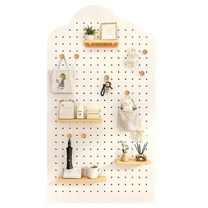 Wood Pegboard Wall Organizer With <b>Shelves</b> And <b>Hooks</b> For Storage Display Home Decor Adult Use - Product Image 1