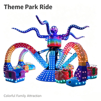 Manège Familial Grand Poulpe Lumineux LED Rotatif pour Parc d'Attractions