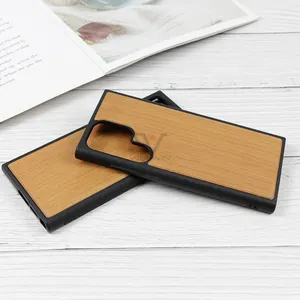 Funda de teléfono hecha a mano con textura de madera, a prueba de golpes, para Samsung Galaxy S23 Ultra