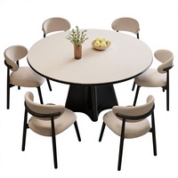 Table à manger extensible peu encombrante avec 6 chaises pour petit appartement