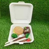 Boîtes à lunch écologiques en amidon de maïs de 8 pouces, compatibles micro-ondes, pour emporter