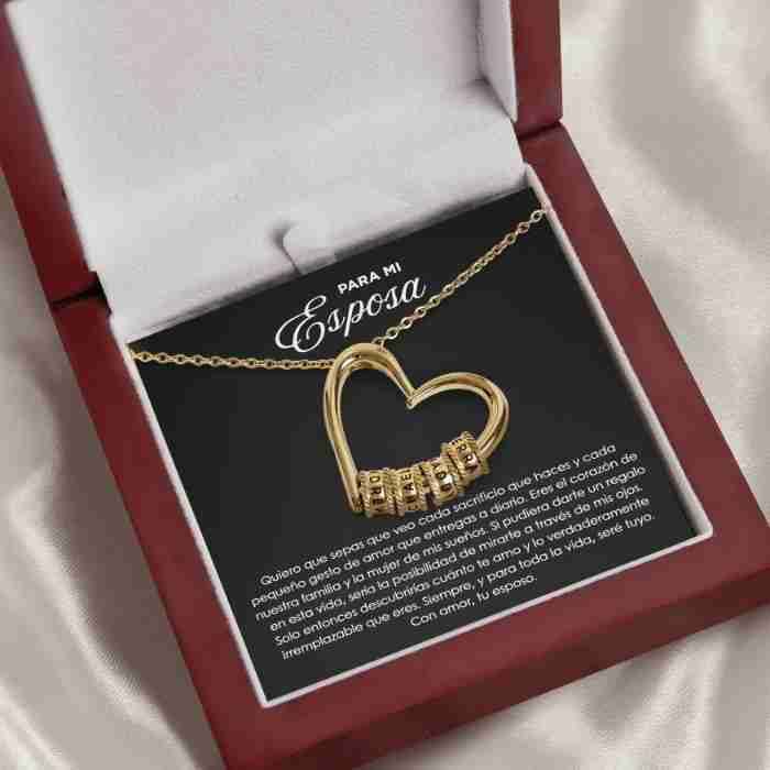 Gold Necklace + Card Gift Box LED