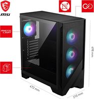 Boîtier PC de jeu MAG Forge 321R Airflow Premium Full Tower avec panneau latéral en acrylique, ventilateurs ARGB préinstallés, 120 mm, 360 mm, liquide