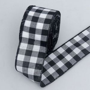 Ruban en toile de jute à carreaux Buffalo classique de haute qualité de 6,3 cm avec fil métallique pour emballage cadeau de Noël, 5 yards/rouleau - Product Image 3
