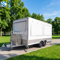 Camion de restauration carré SL-6Z en fibre de verre et aluminium avec plusieurs fenêtres de vente pour servir quatre lignes simultanément