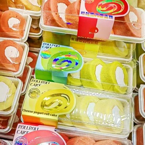 กล่องใส่ขนมขนมอบม้วนม้วนเค้กทรงสี่เหลี่ยมคางหมูม้วนผ้าตัดขนมปังผิวเสือแบบสวิสม้วนกระดาษสำหรับใส่อาหาร - Product Image 2