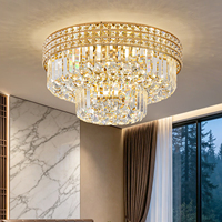 Lustre de plafond en cristal de luxe en fer pour villa, salle de banquet, salon, hall d'hôtel, décoration de toute la maison, chambre à coucher, éclairage de plafond central