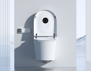 Smart Toilets Foshan Wall Mounted Toilet Bided Build in Auto Open Smart Toilet Black Wall Mount 888-A Auto Open Smart Toilet Bla - Product Image 2