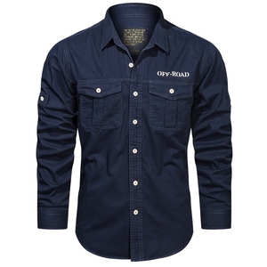 Camicia lunga primaverile da <span class=keywords><strong>uomo</strong></span> camicia da lavoro Casual in puro cotone camicia da <span class=keywords><strong>uomo</strong></span> sottile taglie forti giacca da <span class=keywords><strong>uomo</strong></span> di alta qualità presa di fabbrica - Product Image 2