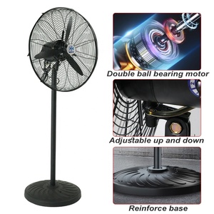 Ventilateur sur pied industriel compact haute vitesse de 20 pouces, refroidi par air, en métal ondulé, OEM, pour extérieur, 3 vitesses, rechargeable - Product Image 5