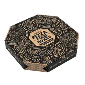 环保大型40x40披萨盒出售11 13 20 28英寸圆形八角形瓦楞纸披萨盒带凹槽