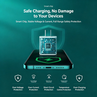 Adaptateur de chargeur mural USB-C mini à double port 20W PD 3.0 QC 3.0 pour appareils iOS Android USB-C