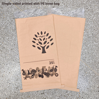 Sac d'emballage en papier kraft résistant à l'humidité, 25 kg, imprimé offset personnalisé, sac tissé composite en papier PP, directement du fabricant