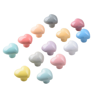 In-stock Heart-shaped Ceramic Drawer Pulls Childrens Wardrobe Handles Adhesive Minimalist Cabinet <strong>Door</strong> <strong>Knobs</strong> New Chinese - Product Image 5