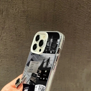 Custodia per <span class=keywords><strong>iPhone</strong></span> 15 Pro Max 14 13 12 11 XS XR con Design di Lusso, Frammenti d'Arte Retrò, Effetto Vissuto, Rigida Argento Antiurto - Product Image 5