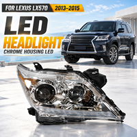 Ensemble de phares avant pour Lexus LX570 2013-2015, fond blanc, phare LED haute luminosité, lampe de remplacement durable pour voiture