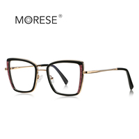 MORESE 3146 montures optiques bleu lumière bloquant métal TR cercle lunettes clair noir blanc cadres pour femmes lecture ordinateur