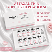 Poudre lyophilisée d'astaxanthine, sérum en ampoule lyophilisé à marque privée, antioxydant, éclaircissant, raffermissant, soins de la peau OEM ODM