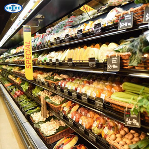 Refrigerador de exhibición tipo vitrina con cortina de aire para supermercado, enfriador abierto para verduras y frutas - Product Image 5