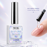 DIAMOND GLOSS TOP Gel UV LED Transparent Effet Diamant Haute Brillance Sans Résidu Soak Off Fini Manucure 12ml