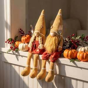 Muñeco de jengibre navideño hecho a mano de 18 cm, estatua de hombre de jengibre de pie para decoración de mesa navideña - Product Image 2