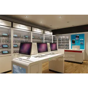 电子商店现金柜台设计展示高端移动商店展示柜台家具设计手机陈列室设计
