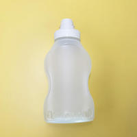 Bouteille de miel en plastique mat transparent de 220 ml, flacon de sirop en PE avec bouchon à vis anti-fuite et valve en silicone, couleur personnalisée CMC