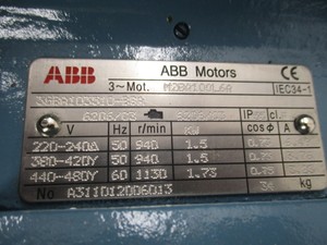 มอเตอร์เหนี่ยวนำ 3GBA103510-BSA ซีรีส์ 3GBA รุ่น 440-480YV 3.83A - Product Image 4