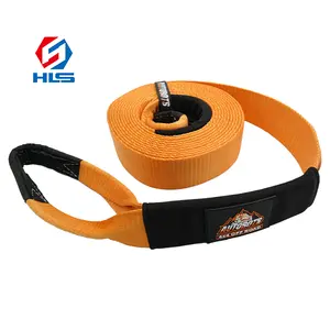 Kit de récupération de la sangle de remorquage HLS Extreme Duty: 4 pouces X 30Ft (17,636Lbs) 100% Nylon et sangle de récupération d'élongation 5T