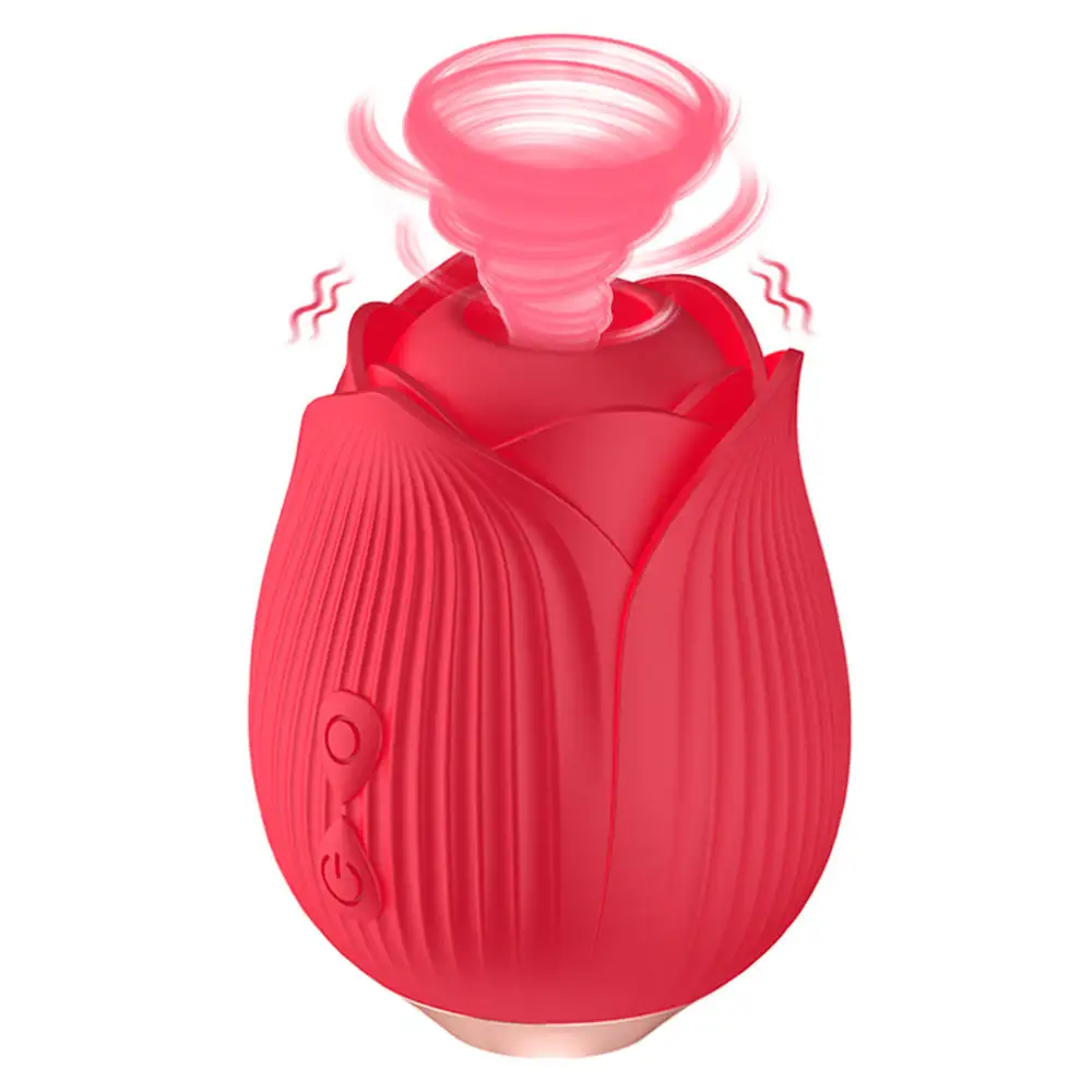 Rose Red Vagina Silicone Vibrating Sex Toys Adult Lady Rose Vibrator Dildo