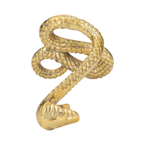 Statuetta di Serpente, Scultura Moderna in Metallo con Finitura Dorata, Elemento Decorativo per Scaffali, Tavoli, Ufficio e Soggiorno - Product Image 6