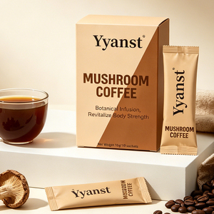 Café de Hongos Botánicos Naturales Suaves, 10g*10 Sobres, Caja de Papel Beige Marrón de Dos Tonos para el Hogar y Viajes, Energía para Todo el Cuerpo - Product Image 4