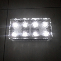 8 LED en verre givré IP65, lampes solaires pour pavés de jardin, briques de glace, LED pour allée, allée, paysage, cour, patio, extérieur