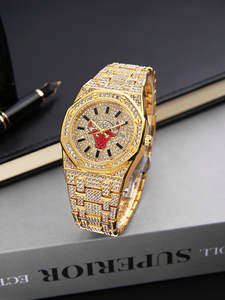 Reloj de Cuarzo con Diseño de Toro, Estilo Ejecutivo, Esfera de Cristal, 37mm, Alta Calidad, para Uso Diario, Unisex - Product Image 1