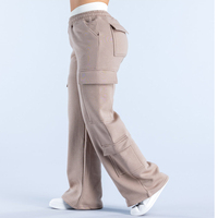 Pantalons de survêtement en molleton de coton pour femmes personnalisés 2025, unis, droits, larges, athlétiques, de danse, de sport, pour la saison hivernale