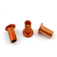 Rivet Semi-tubulaire de haute qualité, 3mm, 4mm, cuivre rouge, Nickel, tête plate plaquée, DIN7338