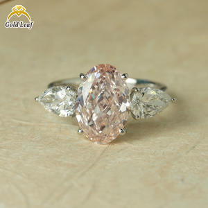 מותאם אישית זהב 14K לבן טבעות משובחות Jigi 2ct 3ct סגלגל בצורת מעבדה ורוד גדל טבעת יהלומים - Product Image 5