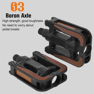 WEST BIKING-Pédales de vélo antidérapantes en TPR, feuille réfléchissante, noir, PP, résistant à l'usure - Product Image 3