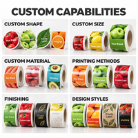 Étiquettes adhésives personnalisées imprimées pour aliments, impression couleur, découpe, finition brillante, étiquettes en rouleau pour emballage de produits