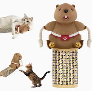 ตุ๊กตาถุงมือชกมวยรูปแมวกราวด์ฮอก ของเล่นสำหรับแมวเลี้ยงในบ้าน - Product Image 6