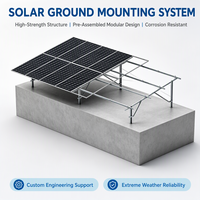 Structure de montage au sol solaire pré-assemblée en aluminium pour projets commerciaux, résistante aux hautes charges de vent et à la corrosion, kit complet