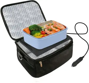 隔热冷却器袋烹饪汽车食品取暖器再加热食品袋黑色便携式加热饭盒