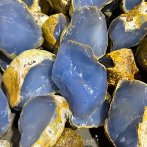 Venta al por mayor de ágata de Calcedonia azul grande, cristal natural, minerales de roca curativa, otras artesanías de cristal, piedras caídas en bruto - Product Image 4