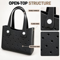 Sac fourre-tout en EVA perforé 27x36x12.5cm, imperméable, pour décoration DIY avec breloques, idéal pour la plage et les voyages, vente en gros